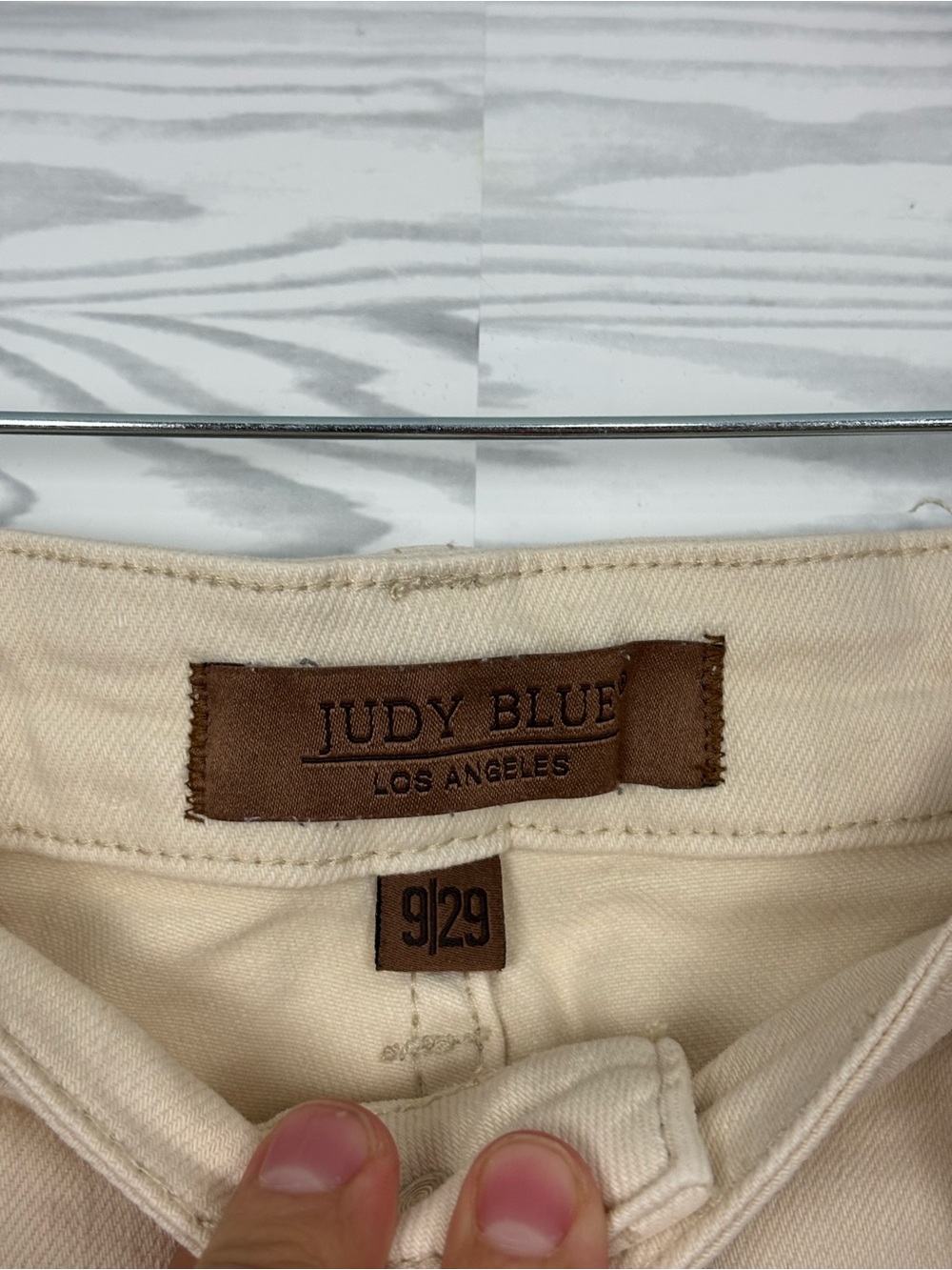 Judy Blue Burlington crochet patch high waisted jeans size 9/29 cream color - Picture 7 of 12